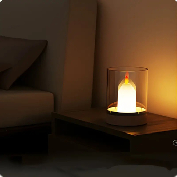 Настолна лампа RH05 LED със стъклен абажур, USB захранване и индуктивен превключвател