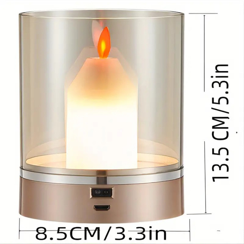 Настолна лампа RH05 LED със стъклен абажур, USB захранване и индуктивен превключвател