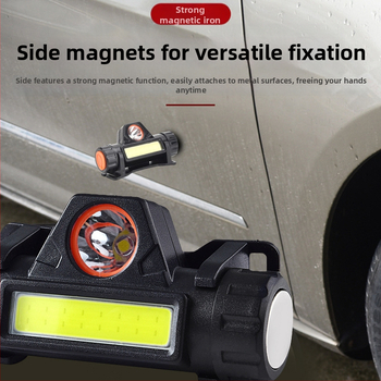 Κεφαλόφακος LED με λαμπτήρα + LED, επαναφορτιζόμενος, μπαταρία 1200mAh, φορτιστής περιλαμβάνεται, εξωτερικός φωτισμός, εμβέλεια 100–200 m