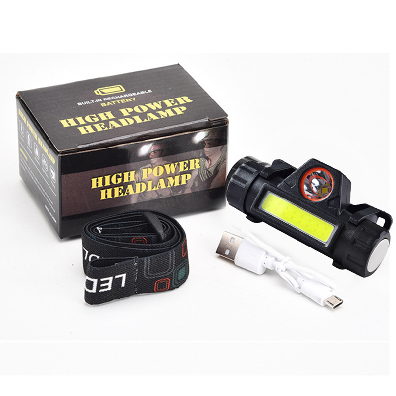 LED čelna lampica, izvor svjetla: žarulja + LED, punjiva baterija 1200mAh, uključuje punjač, vanjska rasvjeta, domet 100–200 m