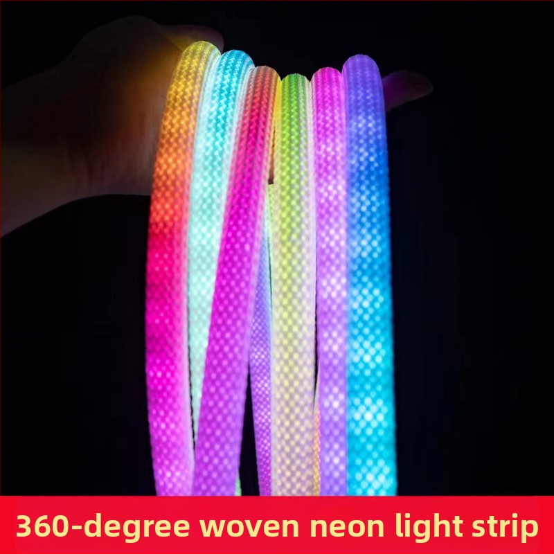 360° audininių LED šviesos juostelė, atspari vandeniui neon stiliui, reguliuojamas ryškumas, nuotolinio valdymo, 5V įvadas