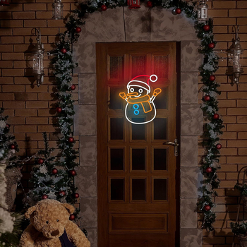 LED νέον φως σε σχήμα χιονάνθρωπου – ακρυλικό περίβλημα, είσοδος 5V, ρυθμιζόμενο φως, IP65, διάρκεια ζωής 9.999.999 ωρών