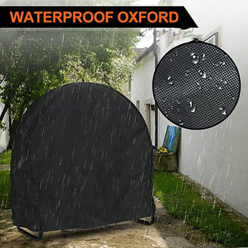 Κύκλικό κάλυμμα για εξωτερική βάση αποθήκευσης ξύλων στον κήπο, αδιάβροχο και ανθεκτικό στη σκόνη, πολυεστερικό ύφασμα