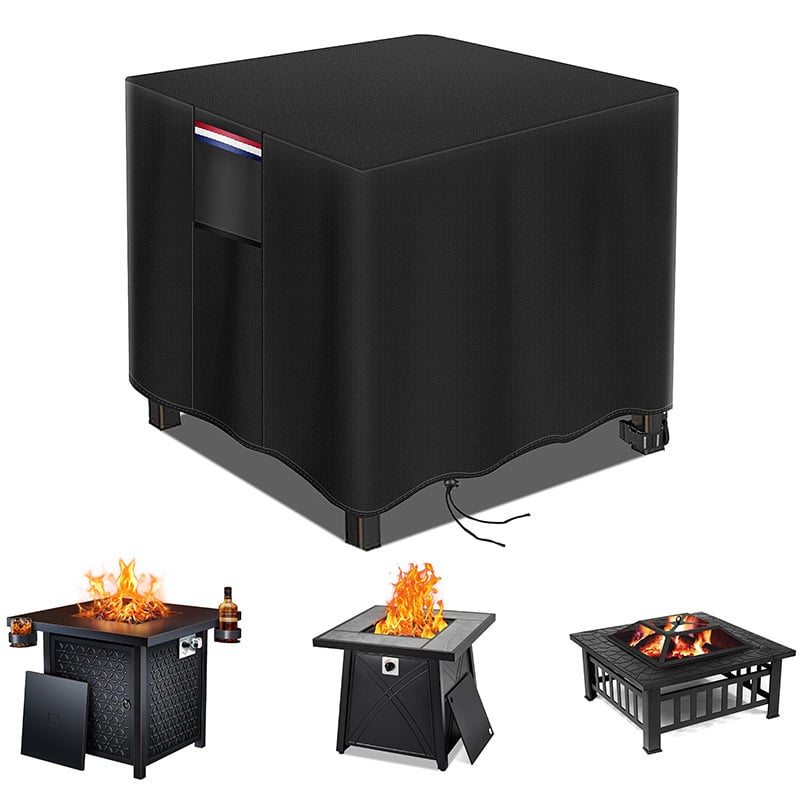 Poliészter kültéri négyszögletes tűzhely-takaró, légáteresztő és vízálló, négyszögletes csattal záródó, testre szabható