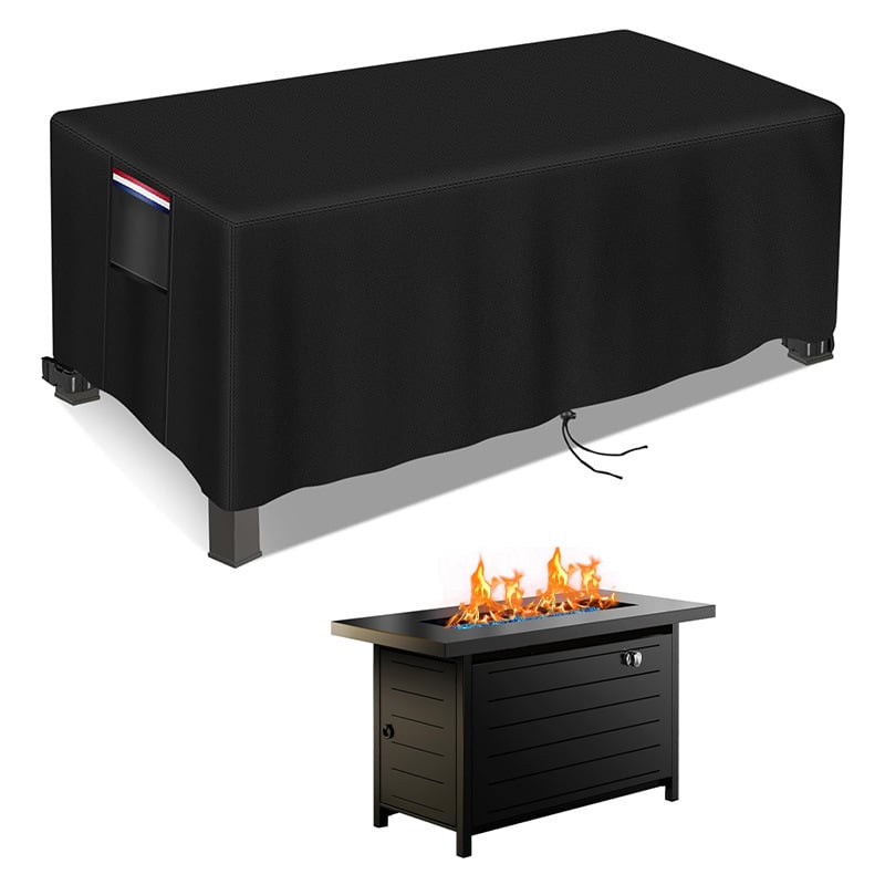 Poliészter kültéri négyszögletes tűzhely-takaró, légáteresztő és vízálló, négyszögletes csattal záródó, testre szabható