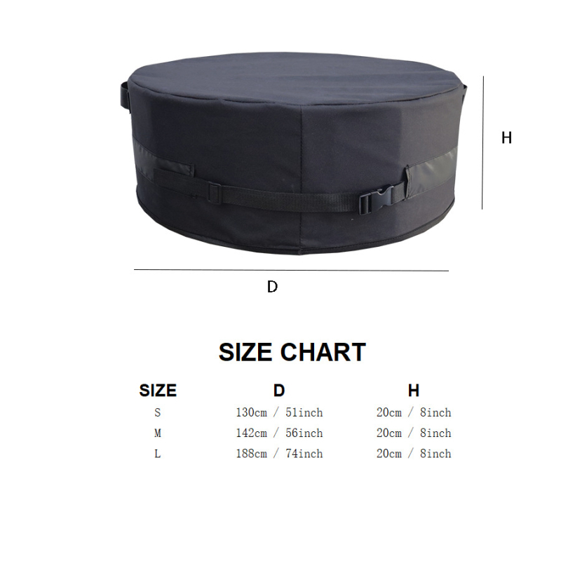Kültéri tűzhely fedél állítható csattal, 600D Oxford vászon, vízlepergető, kör alakú fedél tűzhelyhez