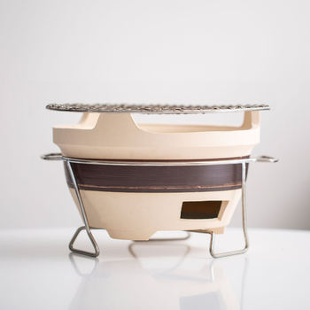 Керамична преносима печка за чай и барбекю за къмпинг, капацитет 4 порции, съд с едно дъно, без покритие