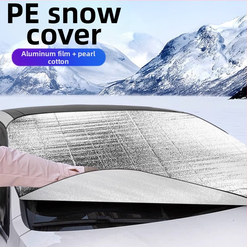 Покривало за предното стъкло на колата, перлен памук, дебело, водоустойчиво и топлоизолирано за зима, монтаж с щипки