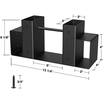 Ράφι αποθήκευσης ξύλων για τζάκι από σφυρήλατο σίδερο — Ρυθμιζόμενο, Τηλεσκοπικό, Τοποθετούμενο στο δάπεδο, 1 επίπεδο