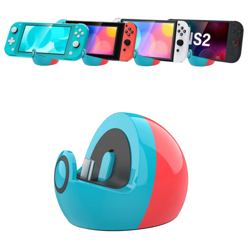 Încărcător docking pentru Nintendo Switch pentru familia Switch (Switch, Switch Lite, OLED) cu interfață USB-C, intrare 5V/9V, ieșire 5V 1.2A