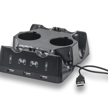 Φορτιστής τεσσάρων θέσεων για χειριστήρια PS4/Move/PS VR – ipega, USB διεπαφή, ABS περίβλημα