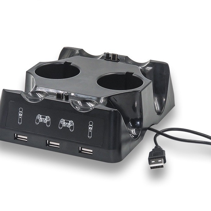 Φορτιστής τεσσάρων θέσεων για χειριστήρια PS4/Move/PS VR – ipega, USB διεπαφή, ABS περίβλημα