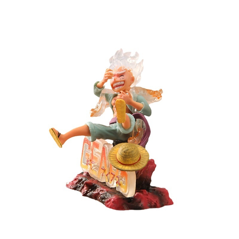 Menglong PVC Luffy figura One Piece-ból, összeszerelés nélkül, 2D rajzfilm dekorációhoz, 7–14 éveseknek