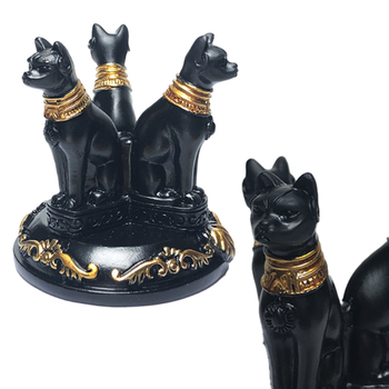 Άγαλμα γάτας με βάση κρυσταλλικής σφαίρας — διακοσμητικό επιτραπέζιο από ρητίνη, αμερικανικού στυλ