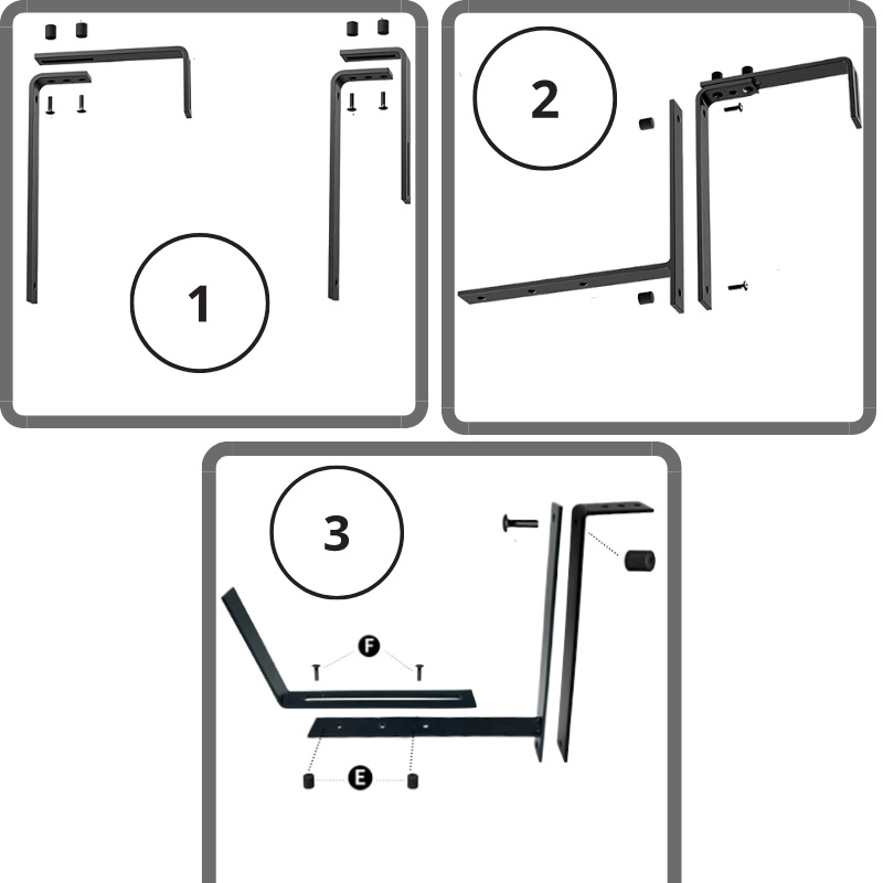 Metalinė sieninė vazonų laikiklis, judantis, 1 pakopa, paprastas stilius