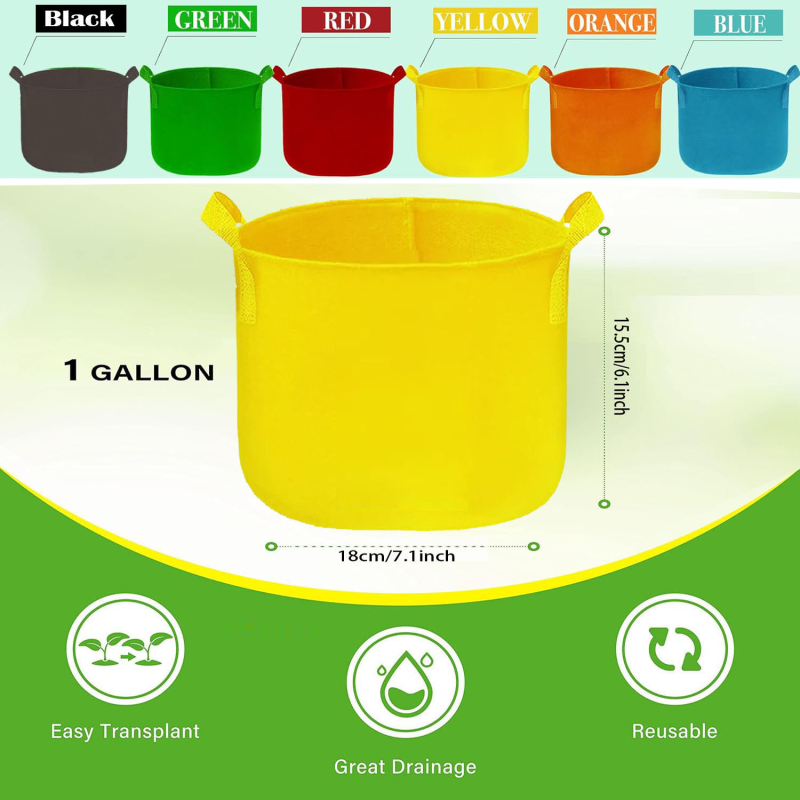 Kvėpuojantis filco sodinimo krepšys, skirtas namų sode ir balkono daržams, skirtas grindų naudojimui