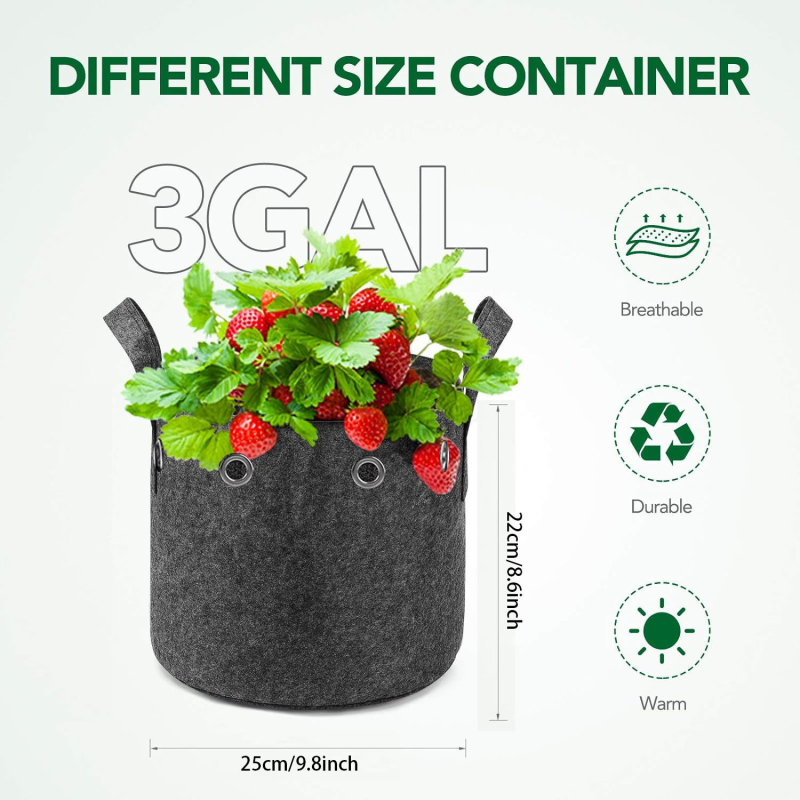 Házi kerti ültetőtáska nemszövött anyagból – légáteresztő, biológiailag lebomló, víztakarékos, korrózióálló