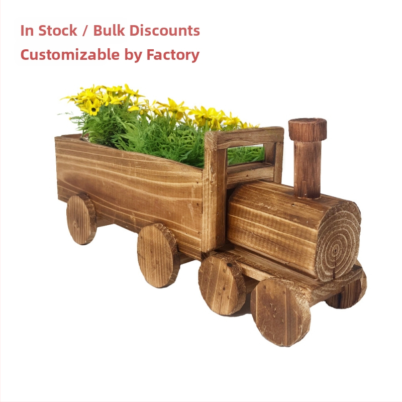 Ghiveci din lemn - respirabil, durabil, rezistent la coroziune; montaj pe perete, birou sau podea; stil cartoon