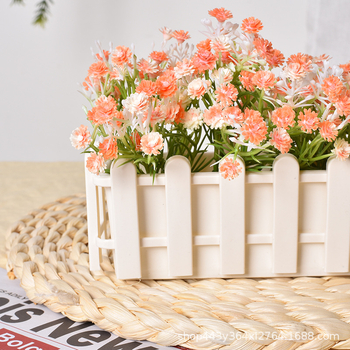 Πλαστικό δοχείο για φυτά με διακοσμητικό φράχτη για τεχνητά παχύφυτα; μακρύ τραπεζο-τύπου γλάστρα κατάλληλη για τοίχο, γραφείο, επιφάνεια ή κρεμαστό χώρο