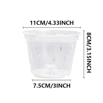 Γλάστρα για ορχιδείες Phalaenopsis με έλεγχο ριζών και δίσκο με οπές, διαφανές πλαστικό εσωτερικό δοχείο