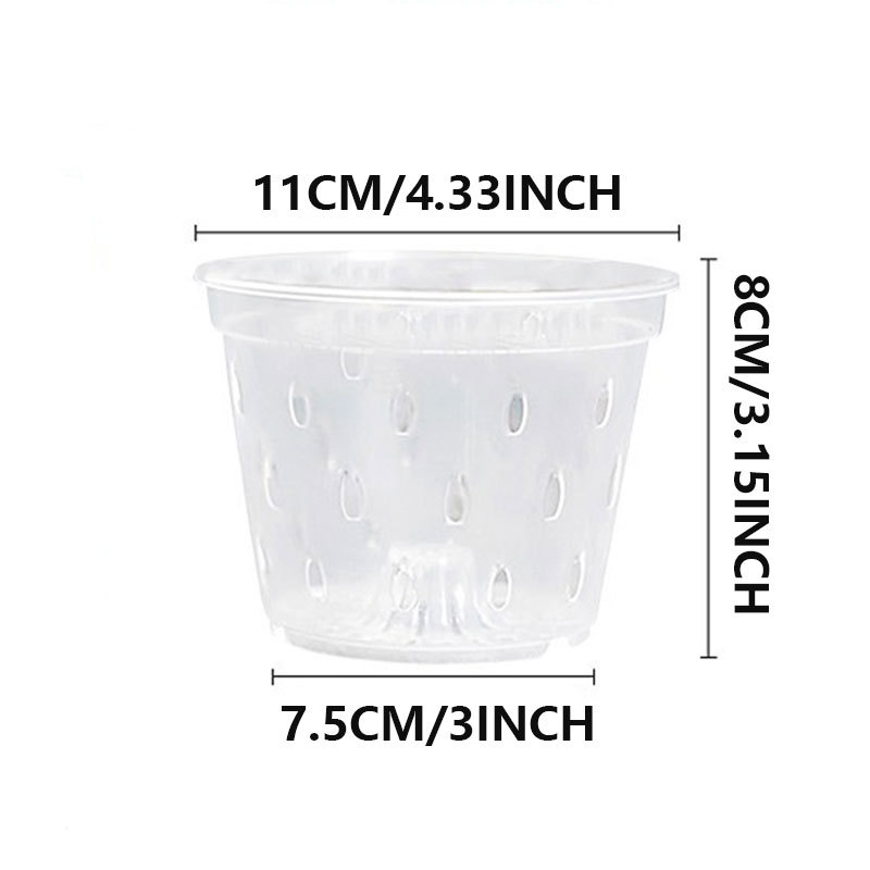 Phalaenopsis orchidea gyökérszabályozó virágtartó perforált tálcával, átlátszó műanyag beltéri használathoz