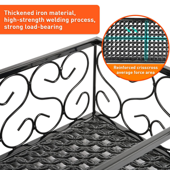 Γλάστρα τοίχου από σίδερο με ίνες καρύδας, απλός μοντέρνος σχεδιασμός, μαύρη