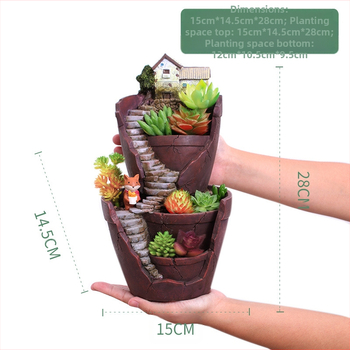 Γλάστρα από ρητίνη για επιτραπέζια και δάπεδο χρήση, ανθεκτική στις παραμορφώσεις, στιβαρή