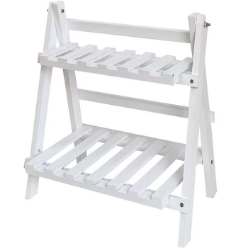 Ράφι αποθήκευσης γραφείου δύο επιπέδων - χωρίς εγκατάσταση, αναδιπλώμενο, ξύλινο, για επιτραπέζια χρήση