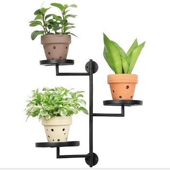 Beltéri forgó ablak növényállvány, 3-emeletes acél növényállvány, falra szerelhető
