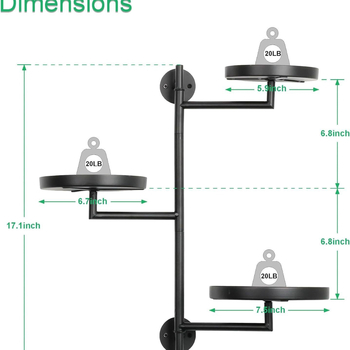 Beltéri forgó ablak növényállvány, 3-emeletes acél növényállvány, falra szerelhető