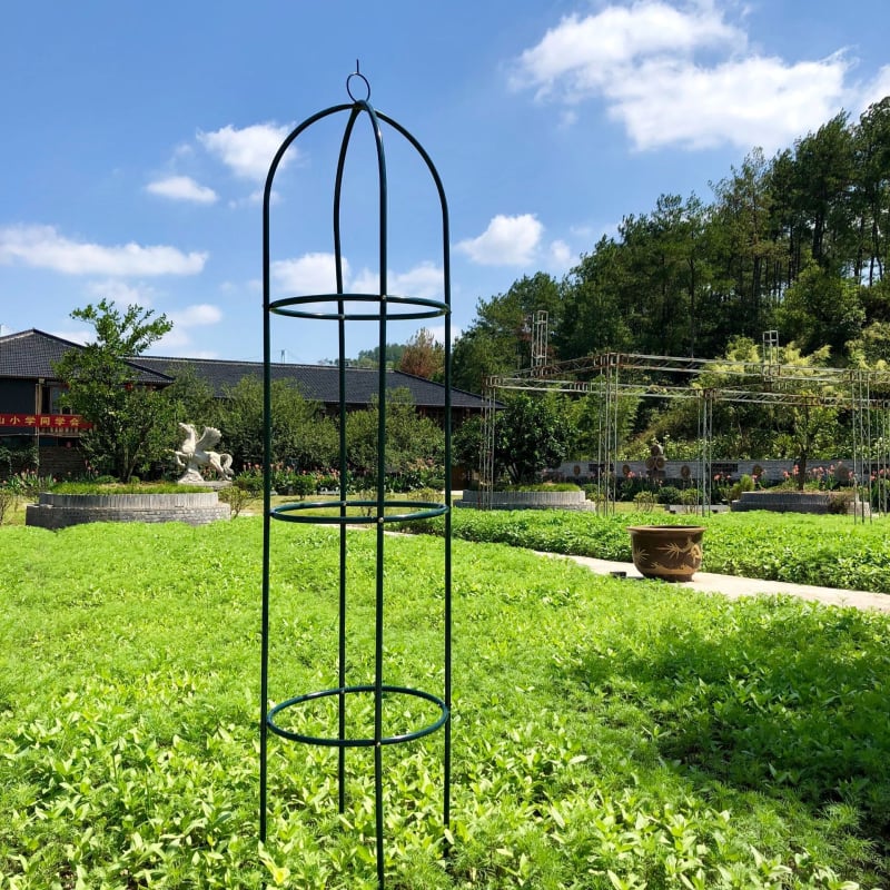 Kerti növényállvány – Vasból, padlón álló, mozgatható, egyszerű stílus, kapaszkodó növényekhez