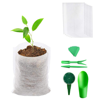Σακούλα σπορόφυτων για οικιακή κηπουρική – Υλικό: μη υφασμένο ύφασμα + πλαστικό; Αναπνέουσα και βιοδιασπώμενη; Χρήση στο πάτωμα