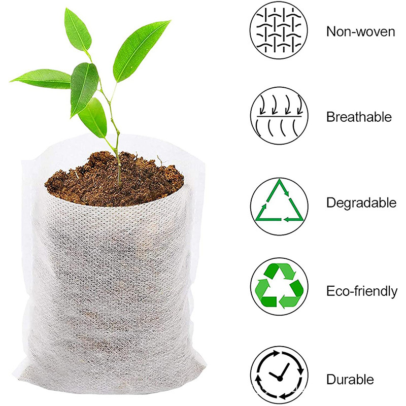 Torba za sadnice za kućnu vrtlaru – Materijal: netkani materijal + plast; prozračna i biološki razgradiva; za uporabu na podu