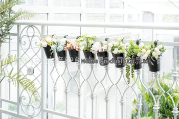 Γλάστρα από μέταλλο, τοιχο-εγκατάσταση και κρεμαστό τύπος, γαλβανισμένος σίδηρος, επίστρωση με πούδρα