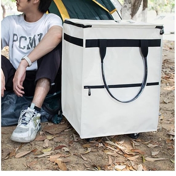 Sulankstomas ratiniai pirkinių krepšys, PVC, talpa 40–50 L, modernus minimalistinis stilius, prekės ženklas YCW, tinkamas piknikams ir šaldymo paketėms