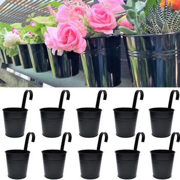 Саксия за цветя от желязо за настолно, подово или висящо използване, минималистичен стил, устойчива на корозия и деформации, здрава