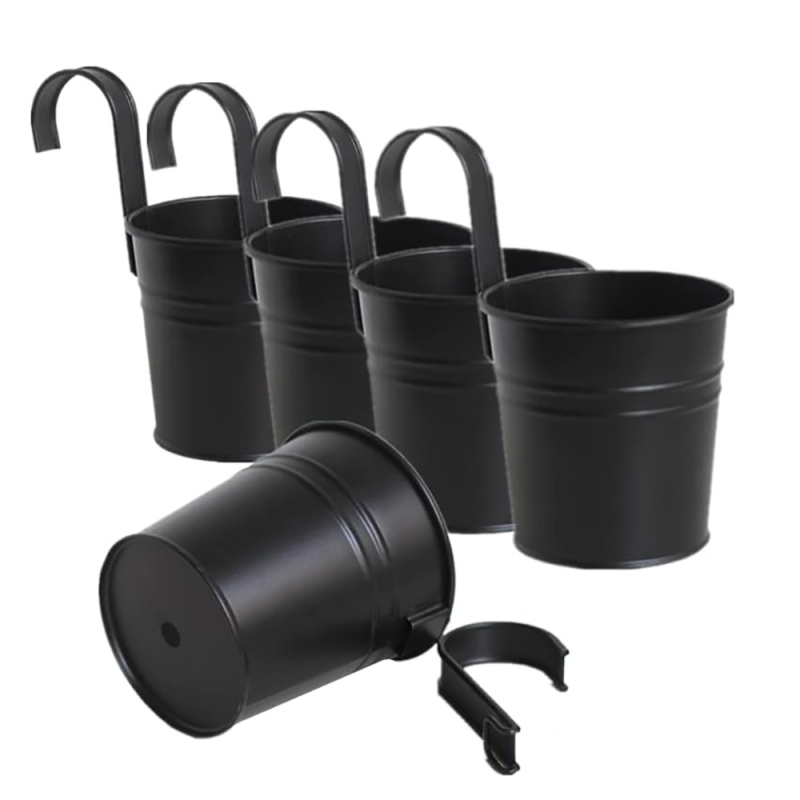 Саксия за цветя от желязо за настолно, подово или висящо използване, минималистичен стил, устойчива на корозия и деформации, здрава