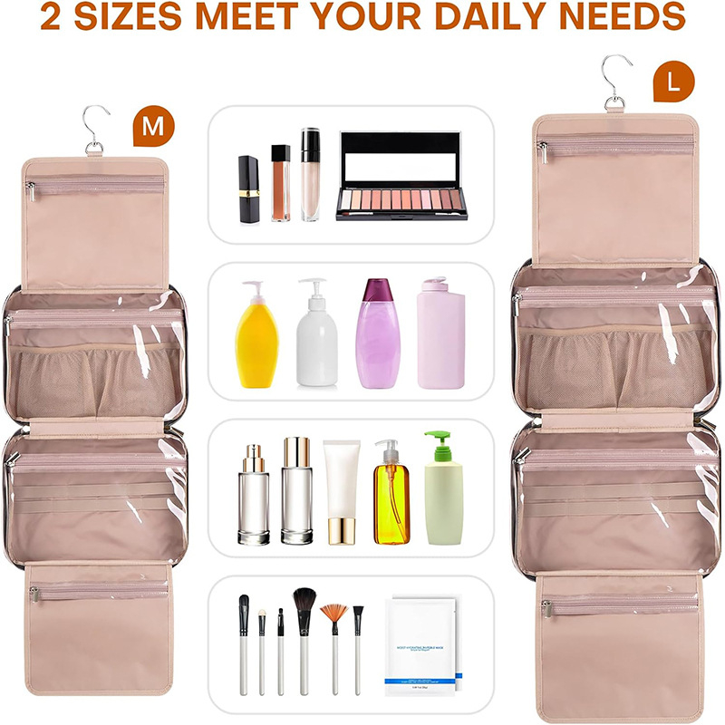 Putna kozmetička torba, PVC, vodootporna, unisex, gradski minimalistički stil, podstava od poliester