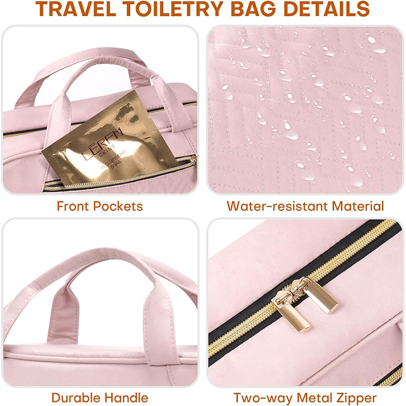 Putna kozmetička torba, PVC, vodootporna, unisex, gradski minimalistički stil, podstava od poliester