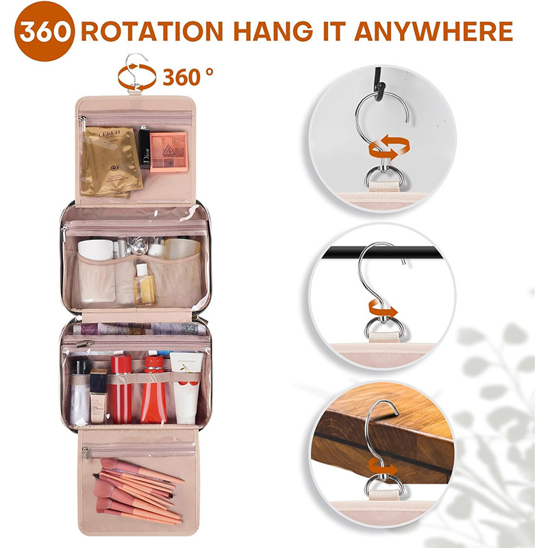 Putna kozmetička torba, PVC, vodootporna, unisex, gradski minimalistički stil, podstava od poliester