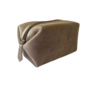 Τσαντάκι καλλυντικών από βελούδινο ύφασμα με κέντημα, οκταγωνική μορφή, μεγάλη χωρητικότητα, διαχωρισμός στεγνό-βρεγμένο