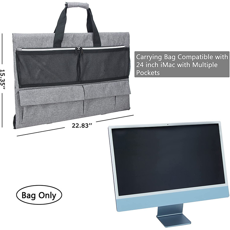 Billentyűzet- és egér szervező táska és monitor-tároló kocka alakú, 600D Oxford anyag, többfunkciós költöztető tok