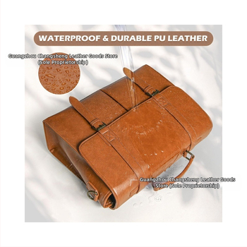 Ανδρική τσάντα-φορέας για φορητό υπολογιστή από συνθετικό δέρμα – ρετρό casual, επιχειρηματικό, многофункционική, PU επένδυση, μονόχρωμο σχέδιο, άνοιξη 2024