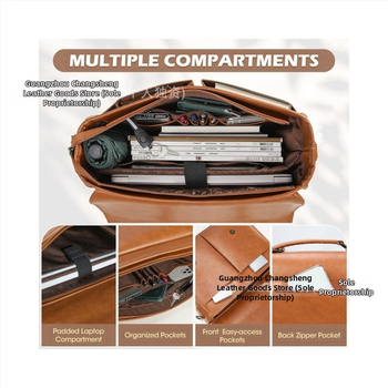 Ανδρική τσάντα-φορέας για φορητό υπολογιστή από συνθετικό δέρμα – ρετρό casual, επιχειρηματικό, многофункционική, PU επένδυση, μονόχρωμο σχέδιο, άνοιξη 2024