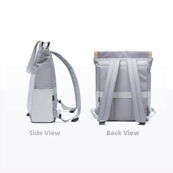 Σακίδιο Unisex, street-style, 20–35L, αδιάβροχο, συνθετικό δέρμα από μικροΐνες, χωράει φορητό 14 ιντσών