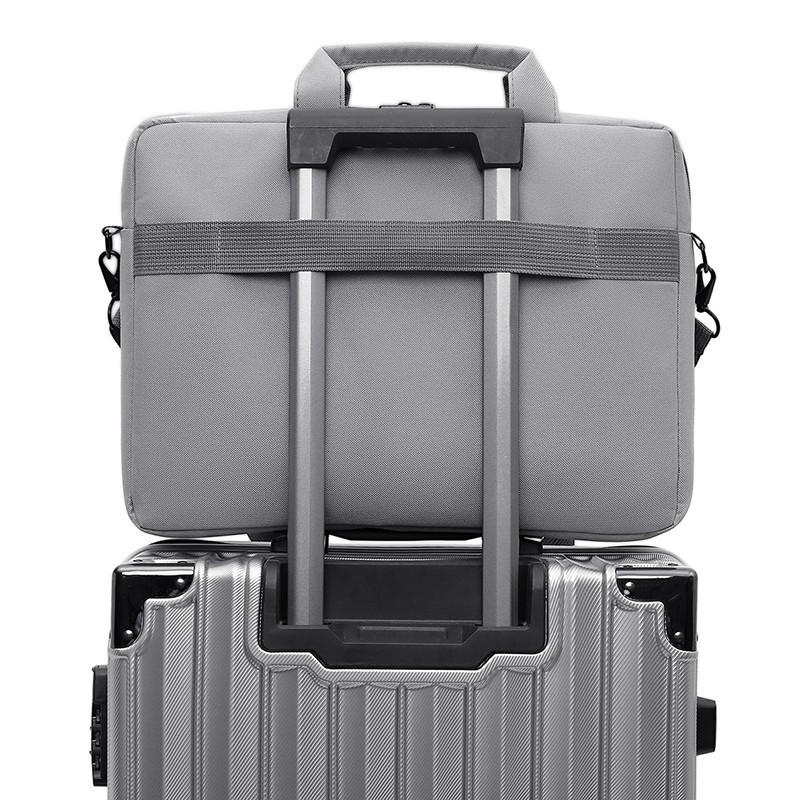 Férfi üzleti aktatáska rekeszekkel, Oxford anyagból, vízálló és kopásálló