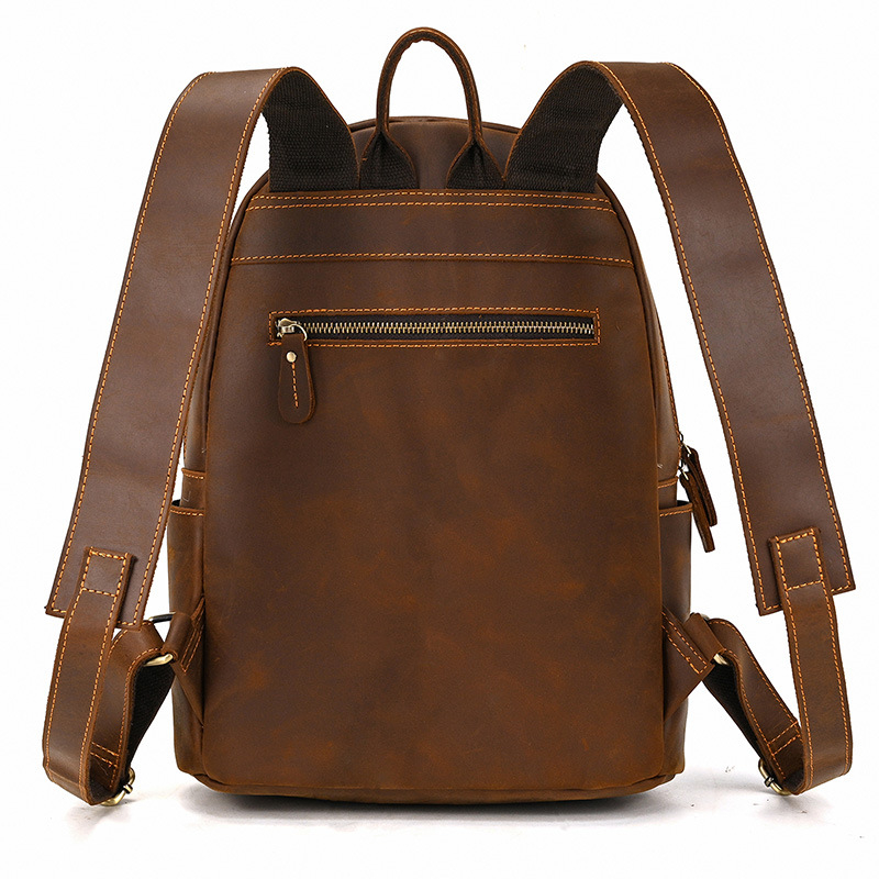 Hátizsák első réteg tehenbőrből, 20–35 L, kopásálló, 14 hüvelykes laptophoz alkalmas, görbült vállpántok