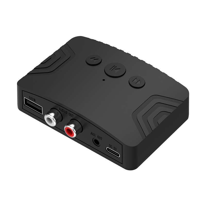 Bluetooth mūzikas uztvērējs R20 ar Type-C barošanu, AUX/RCA izvade, Plug-and-Play, Bluetooth 5.3, darbības diapazons 10 m