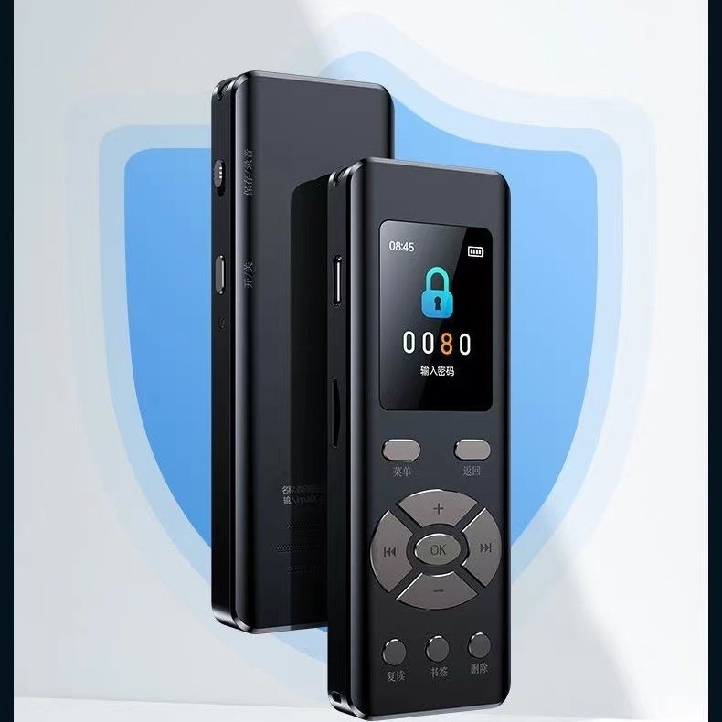 Ακουστικός εγγραφέας με TF κάρτα και 6 γλώσσες, WAV καταγραφή, έως 128 GB TF κάρτα, 31 ώρες καταγραφής, USB 2.0