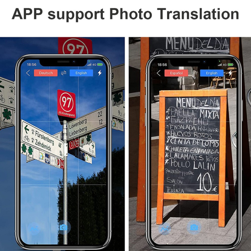 SKARA T10 Vertimo Įrenginys - AI vertėjas, daugiakalbis, nuotraukų vertimas, Bluetooth 10m, suderinamas su Android ir iOS
